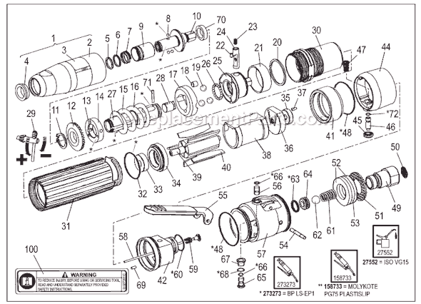 Page A Diagram and Parts List for CP2012 6151922012 Chicago Pneumatic Electric Drill